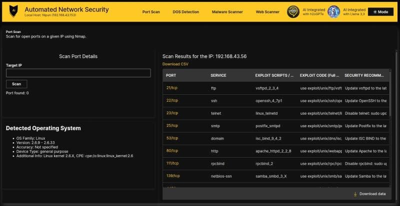 Automated Network Security Tool screenshot 1
