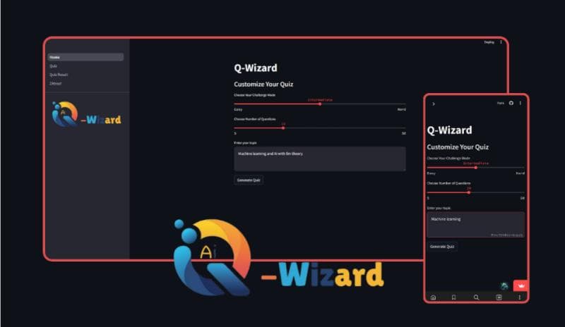 Q-Wizard: AI-Powered Quiz App screenshot 1